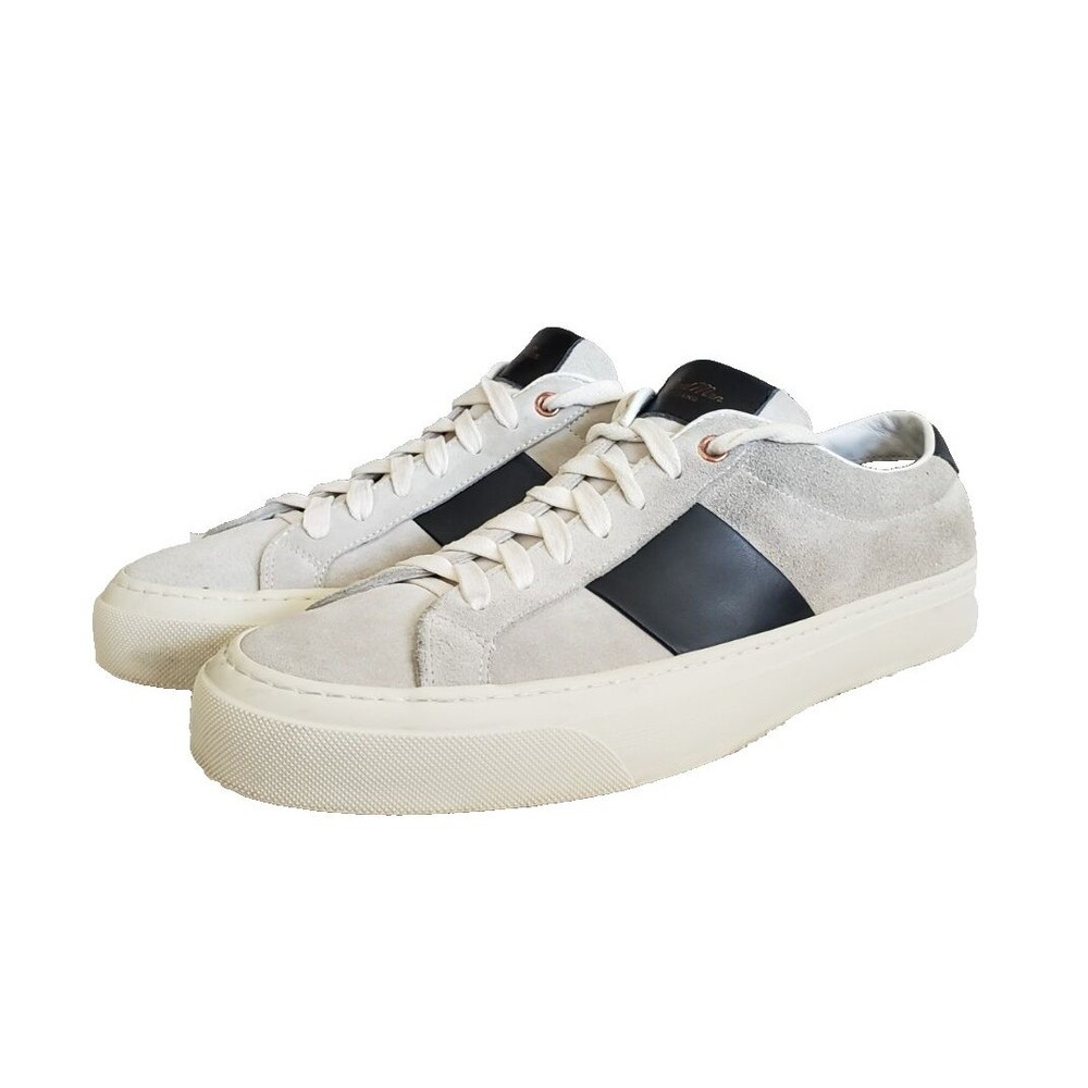 Good Man Brand Legacy Lo Top Midtown Sneakers Light Grey Suede/ Vachetta Sz 9.5